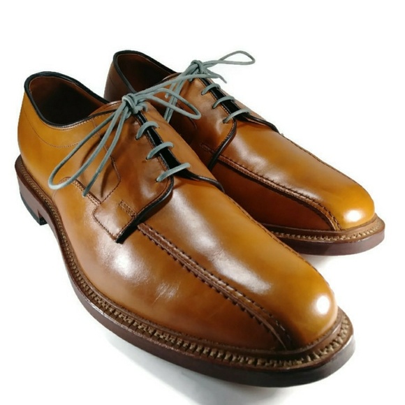 Allen Edmonds Hillcrest Oxfords Derby Bicycle Toe Caramel Honey 12 A Narrow - Picture 1 of 8